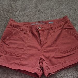 Faded Glory Women's Rust Red High-Waist Casual Shorts